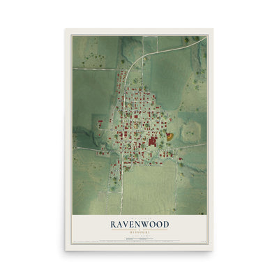 Map of Ravenwood, Missouri, 12 x 18 inch unframed archival matte print