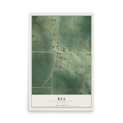 Map of Rea, Missouri, 12 x 18 inch unframed archival matte print