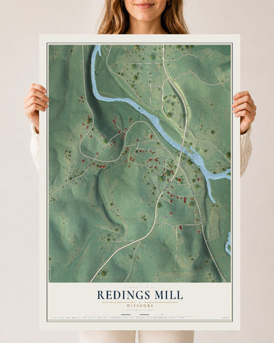 Map of Redings Mill, Missouri, 24 x 36 inch unframed archival matte print