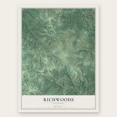 Richwoods, Missouri map print, the full design
