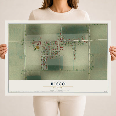 Map of Risco, Missouri, 18 x 24 inch unframed archival matte print