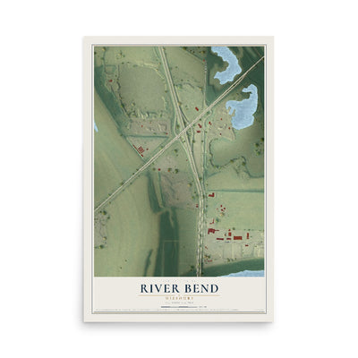 Map of River Bend, Missouri, 12 x 18 inch unframed archival matte print
