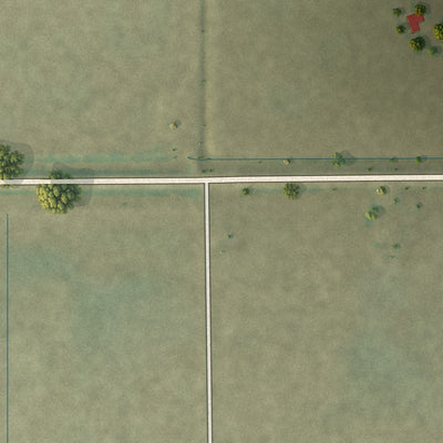 Second close-up of the map of Rives, Missouri print showing more streets and buildings