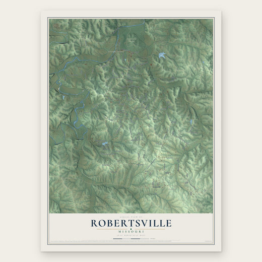 Robertsville, Missouri map print, the full design