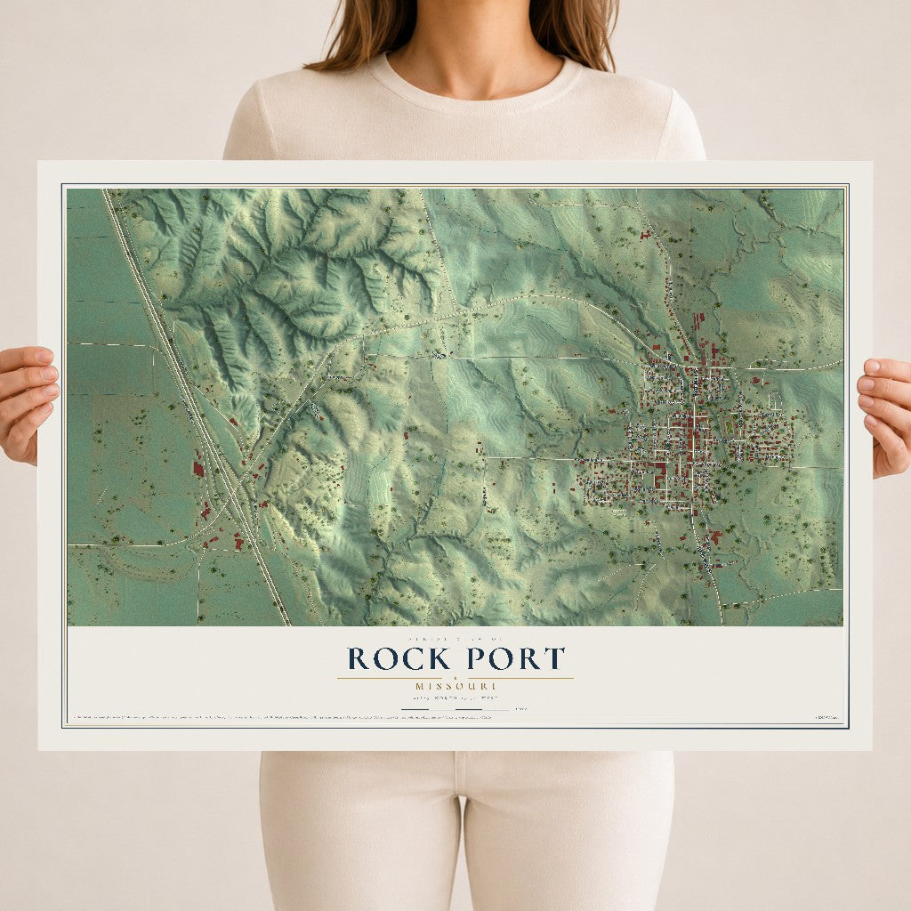 Map of Rock Port, Missouri, 18 x 24 inch unframed archival matte print