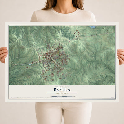 Map of Rolla, Missouri, 18 x 24 inch unframed archival matte print