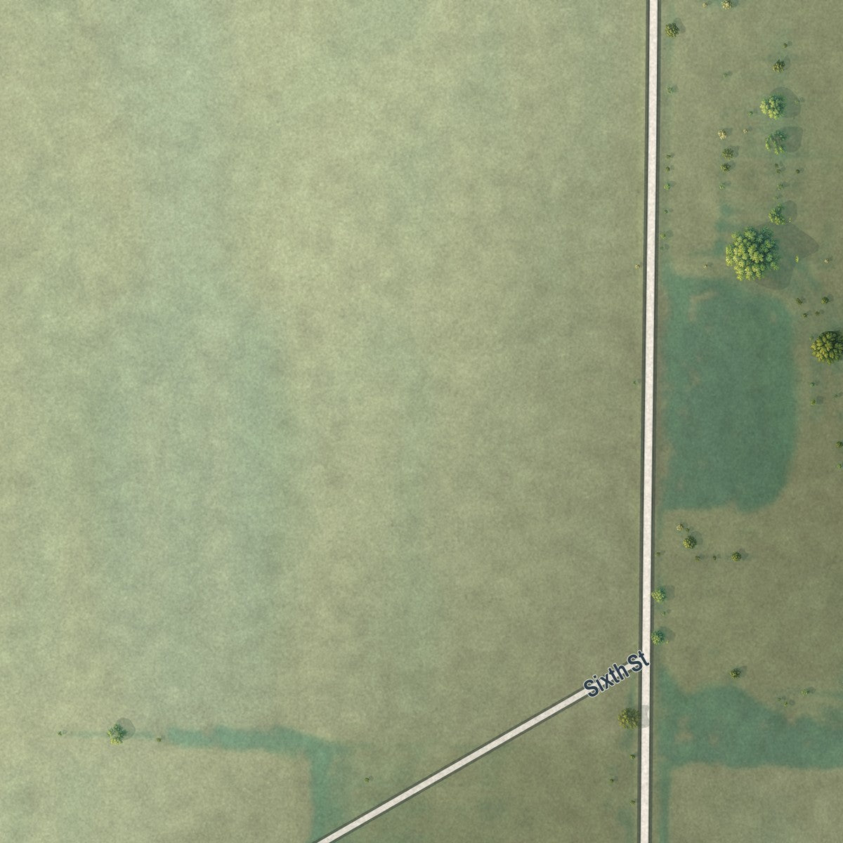 Second close-up of the map of Rush Hill, Missouri print showing more streets and buildings