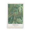 Map of Rushville, Missouri, 12 x 18 inch unframed archival matte print