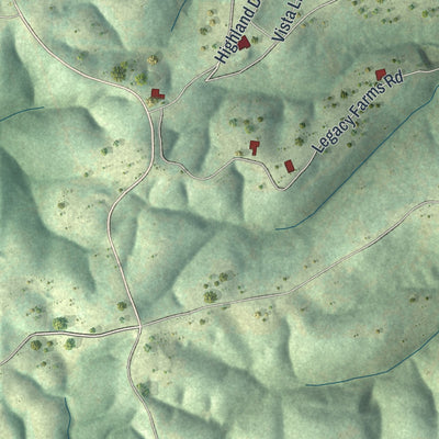 Close-up of the map of Saddlebrooke, Missouri print showing street and building detail
