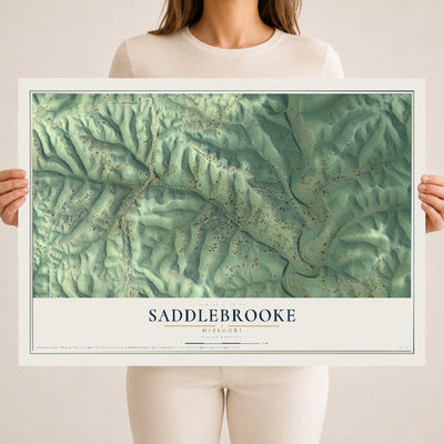 Map of Saddlebrooke, Missouri, 18 x 24 inch unframed archival matte print