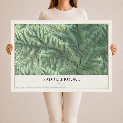Map of Saddlebrooke, Missouri, 24 x 36 inch unframed archival matte print
