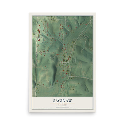 Map of Saginaw, Missouri, 12 x 18 inch unframed archival matte print