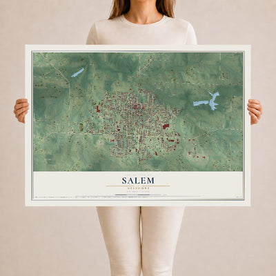 Map of Salem, Missouri, 24 x 36 inch unframed archival matte print