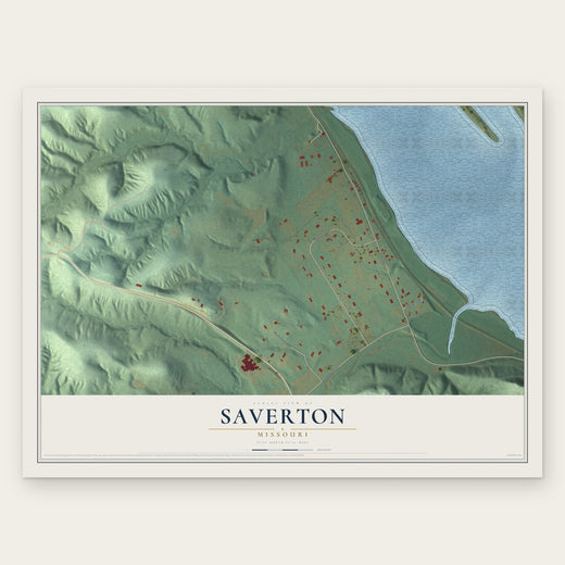 Saverton, Missouri map print, the full design