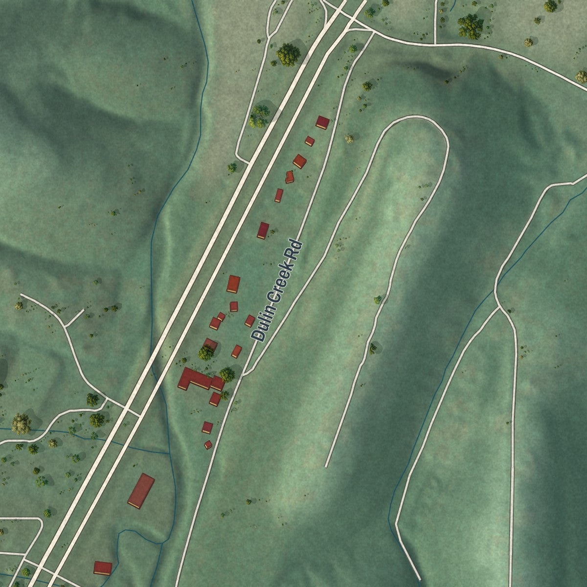 Second close-up of the map of Scotsdale, Missouri print showing more streets and buildings