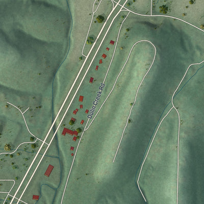 Second close-up of the map of Scotsdale, Missouri print showing more streets and buildings