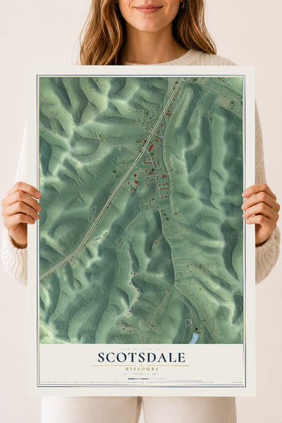Map of Scotsdale, Missouri, 18 x 24 inch unframed archival matte print