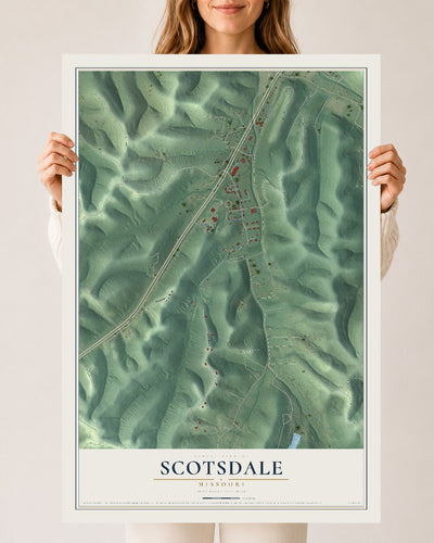 Map of Scotsdale, Missouri, 24 x 36 inch unframed archival matte print
