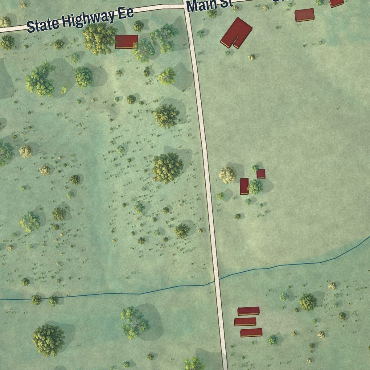 Close-up of the map of Sedgewickville, Missouri print showing street and building detail