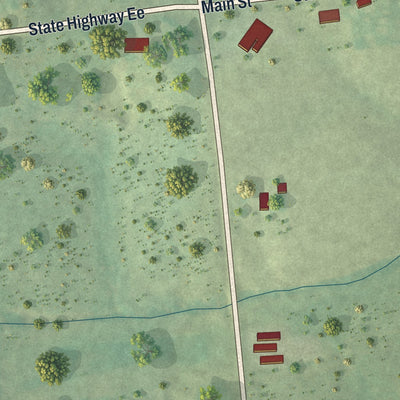Close-up of the map of Sedgewickville, Missouri print showing street and building detail