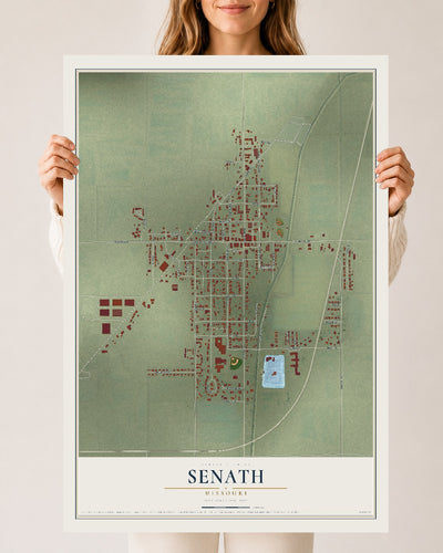 Map of Senath, Missouri, 24 x 36 inch unframed archival matte print