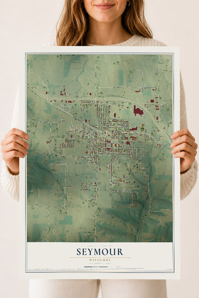 Map of Seymour, Missouri, 18 x 24 inch unframed archival matte print