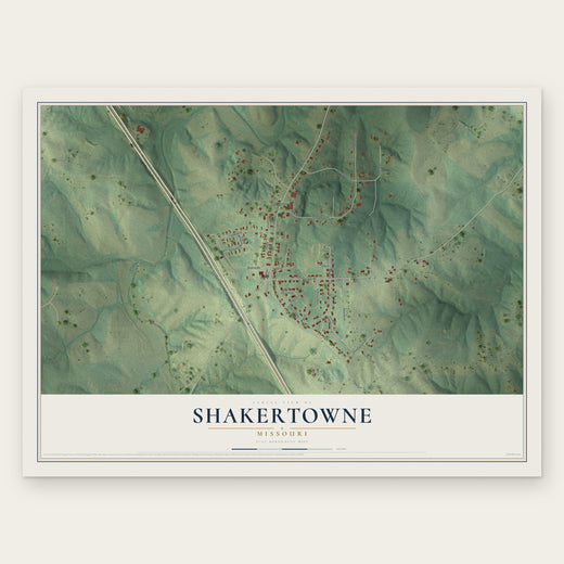 Shakertowne, Missouri map print, the full design