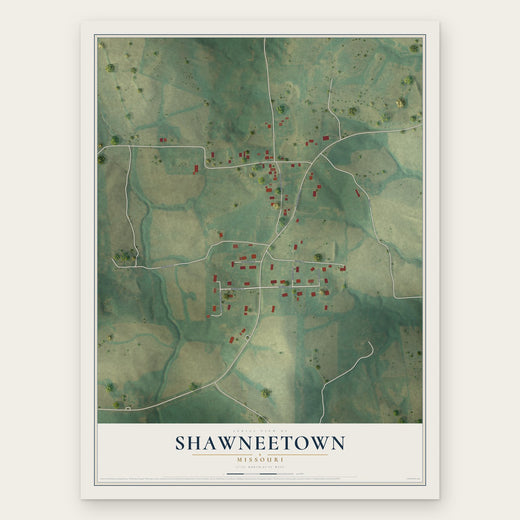 Shawneetown, Missouri map print, the full design