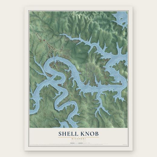 Shell Knob, Missouri map print, the full design