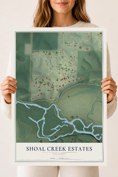 Map of Shoal Creek Estates, Missouri, 18 x 24 inch unframed archival matte print