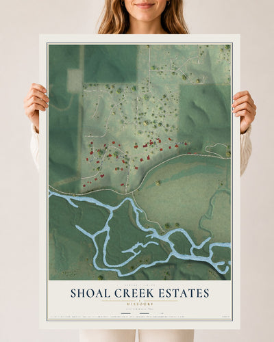 Map of Shoal Creek Estates, Missouri, 24 x 36 inch unframed archival matte print