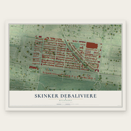 Skinker DeBaliviere, Missouri map print, the full design