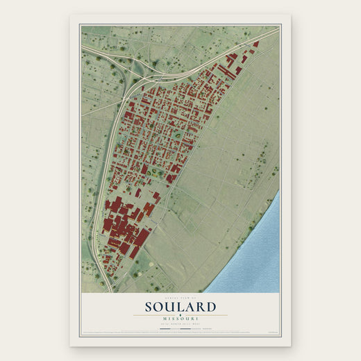 Soulard, Missouri map print, the full design