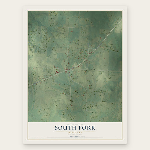 South Fork, Missouri map print, the full design