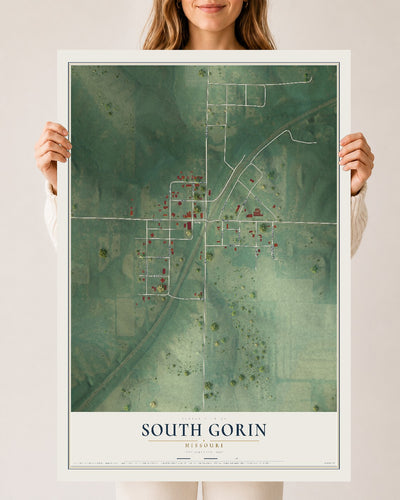 Map of South Gorin, Missouri, 24 x 36 inch unframed archival matte print