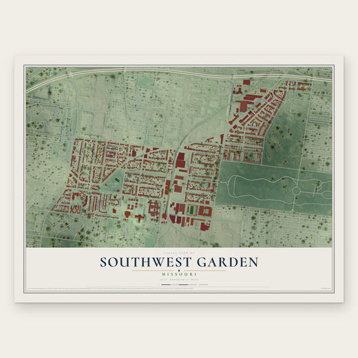 Southwest Garden, Missouri map print, the full design