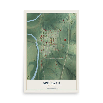 Map of Spickard, Missouri, 12 x 18 inch unframed archival matte print