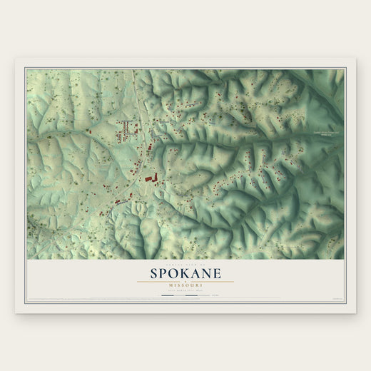 Spokane, Missouri map print, the full design
