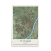 Map of St. Charles, Missouri, 12 x 18 inch unframed archival matte print
