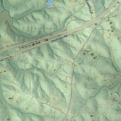 Second close-up of the map of St. Clair, Missouri print showing more streets and buildings
