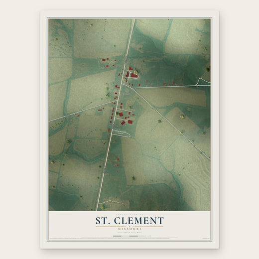 St. Clement, Missouri map print, the full design