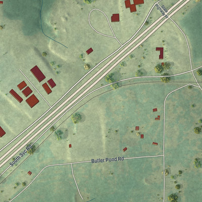 Close-up of the map of St. Cloud, Missouri print showing street and building detail