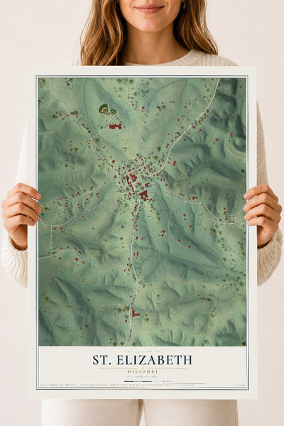 Map of St. Elizabeth, Missouri, 18 x 24 inch unframed archival matte print