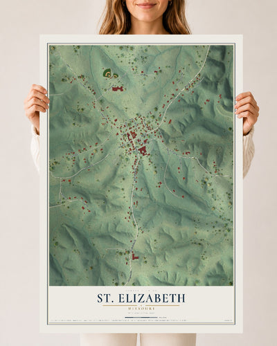 Map of St. Elizabeth, Missouri, 24 x 36 inch unframed archival matte print