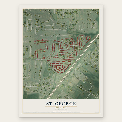 St. George, Missouri map print, the full design