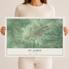Map of St. James, Missouri, 12 x 18 inch unframed archival matte print