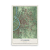 Map of St. Joseph, Missouri, 12 x 18 inch unframed archival matte print
