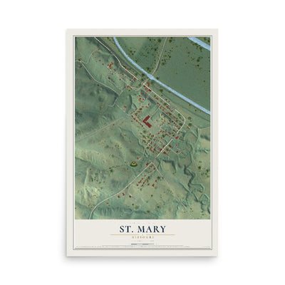 Map of St. Mary, Missouri, 12 x 18 inch unframed archival matte print