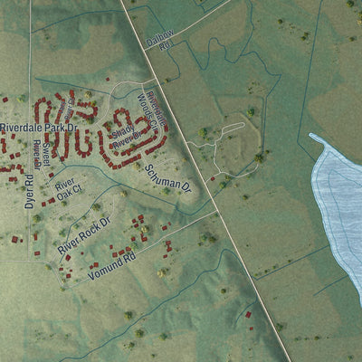Second close-up of the map of St. Paul, Missouri print showing more streets and buildings