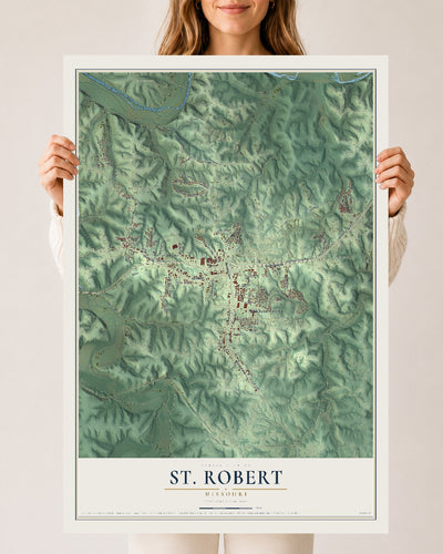 Map of St. Robert, Missouri, 24 x 36 inch unframed archival matte print